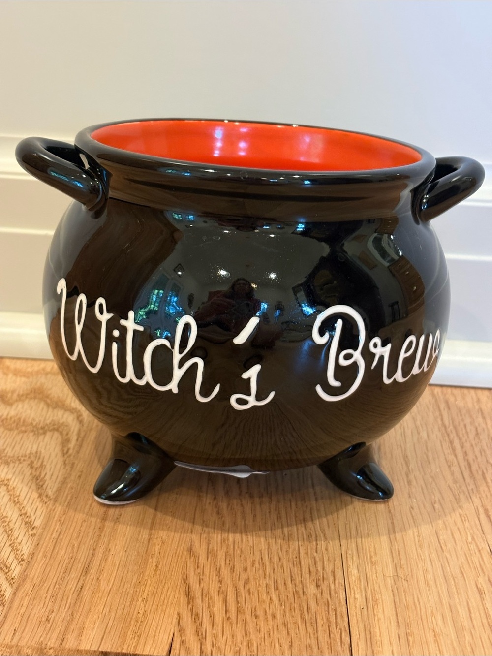 Pier 1 Halloween Witch's Brew Ceramic Cauldron Candy Bowl Dish NWT
